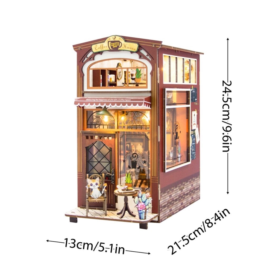 2Kids Toys - 3D puzzle LED Bookstop Cafe 2xAAA