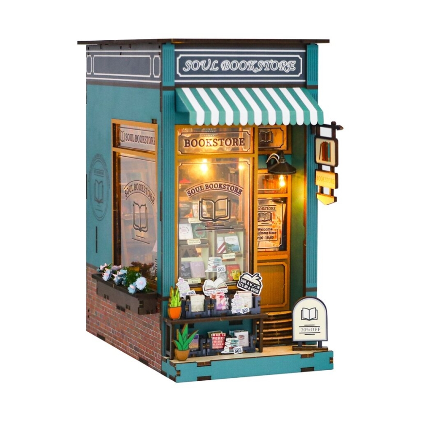 2Kids Toys - 3D puzzle LED Bookstop Soul bookstore 2xAAA