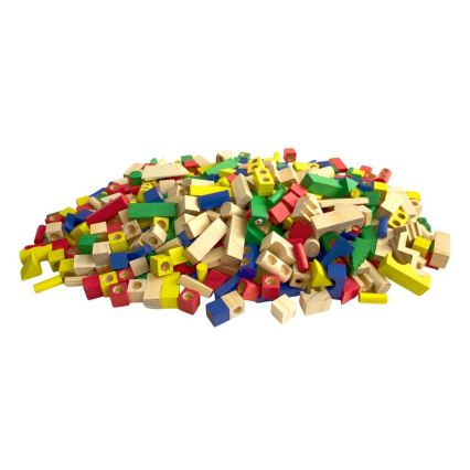 2Kids Toys - 500-piece Set of Colorful Wooden Building Blocks
