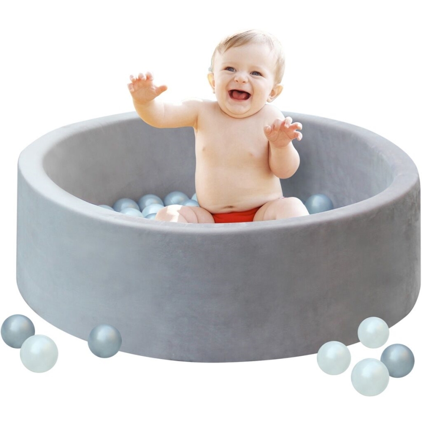 2Kids Toys - Children's Dry Ball Pit with Balls, Ø 90 cm, Gray