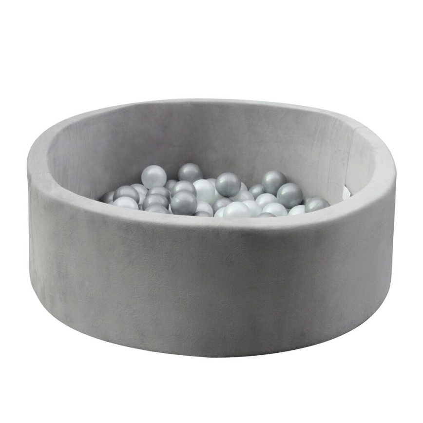 2Kids Toys - Children's Dry Ball Pit with Balls, Ø 90 cm, Gray