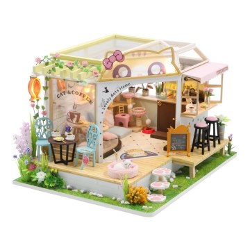 2Kids Toys - Children's house Cat cafe with a garden 2xAAA