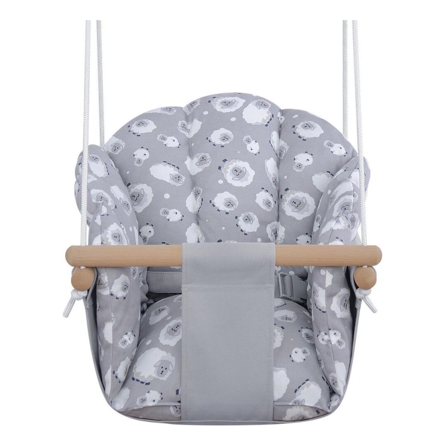 2Kids Toys - Children's textile swing grey/beech