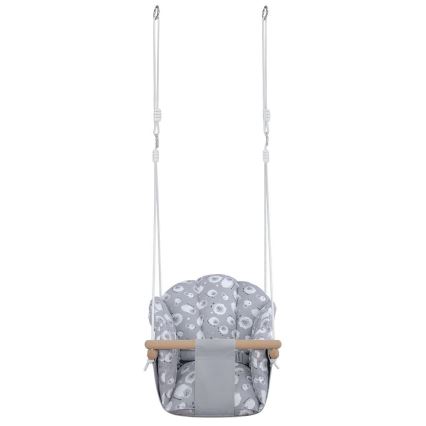 2Kids Toys - Children's textile swing grey/beech