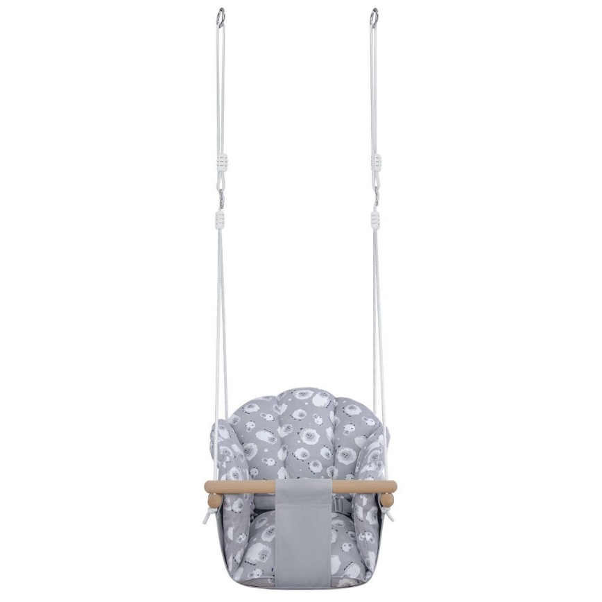 2Kids Toys - Children's textile swing grey/beech