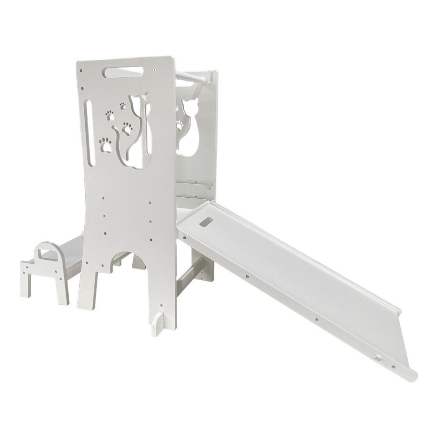 2Kids Toys - Growing learning tower Cat with slide and blackboard