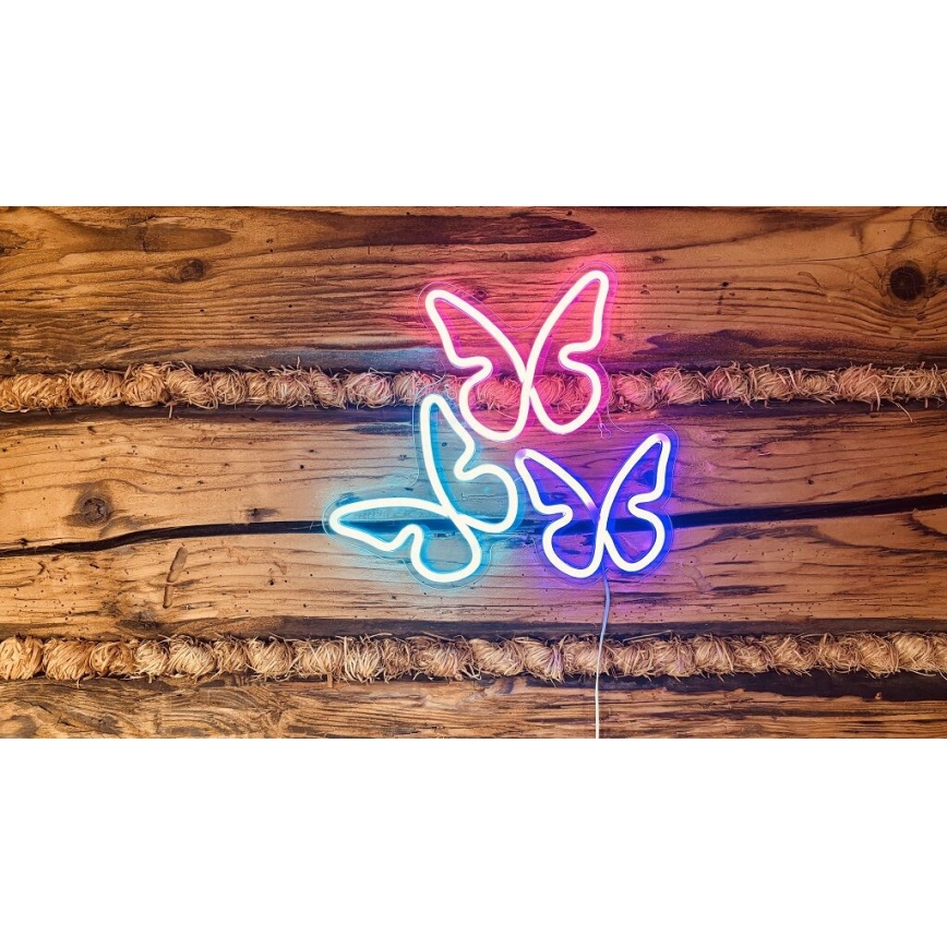 2Kids Toys - LED Neon wall decoration LED/5W/USB butterflies