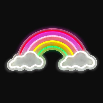 2Kids Toys - LED Neon wall decoration LED/5W/USB rainbow with clouds