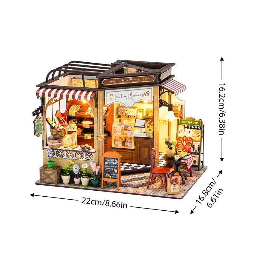 2Kids Toys - Miniature house Julia's bakery 2xAAA
