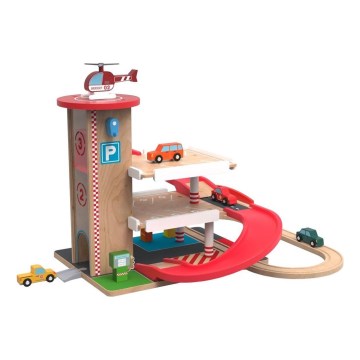 2Kids Toys - Wooden garage with train track