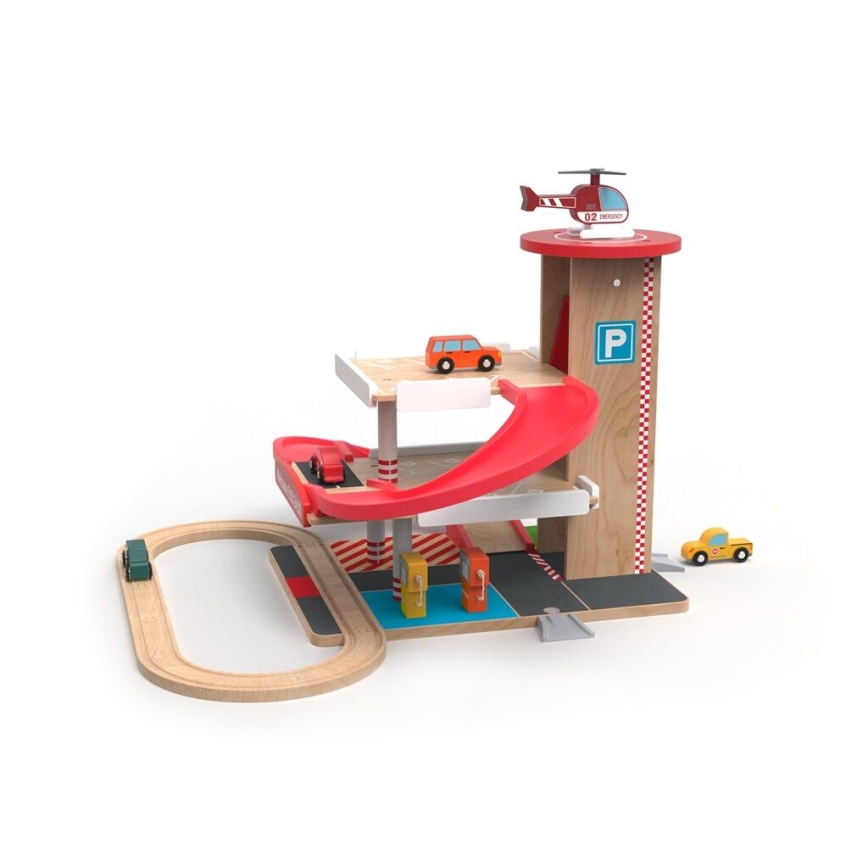 2Kids Toys - Wooden garage with train track