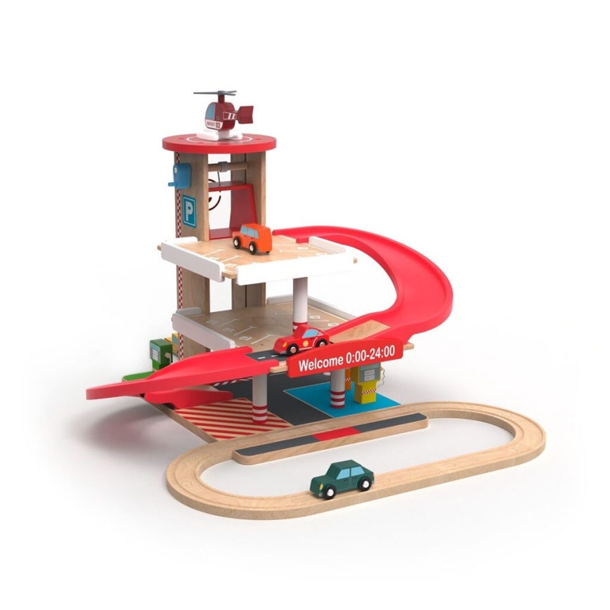 2Kids Toys - Wooden garage with train track