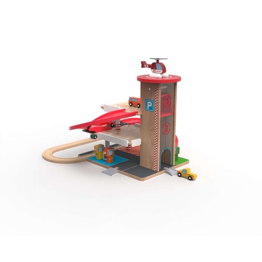 2Kids Toys - Wooden garage with train track