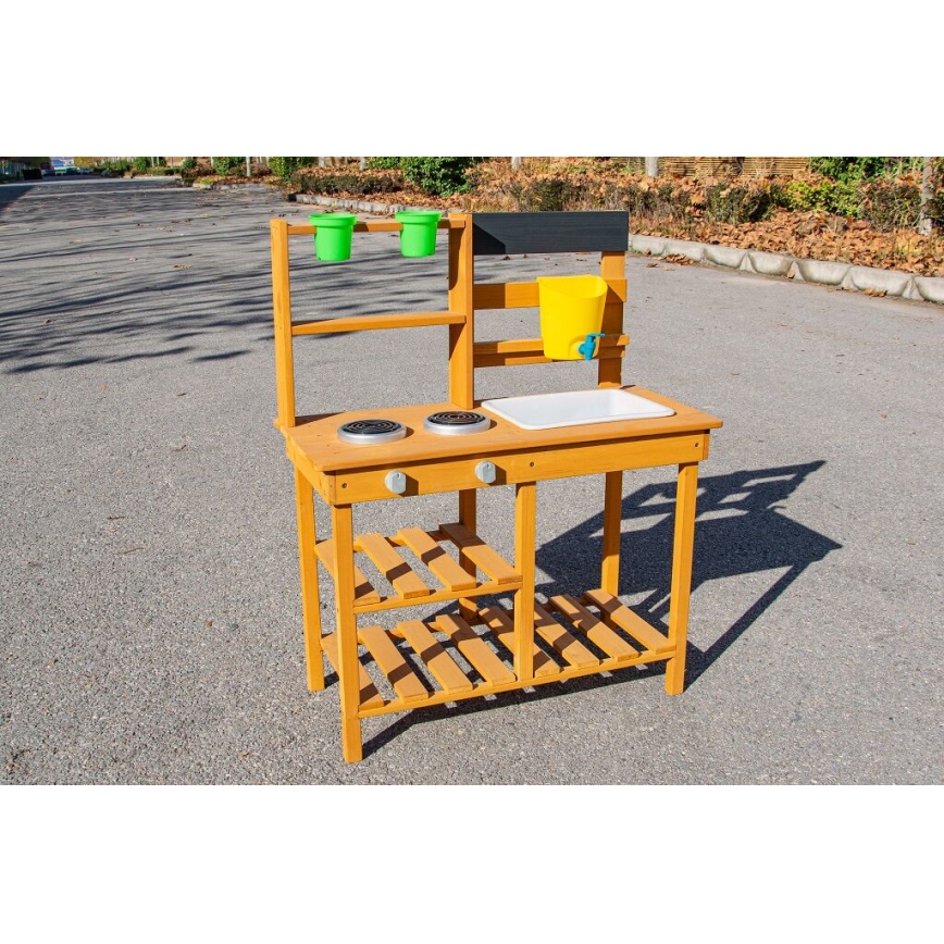 2Kids Toys - Wooden Outdoor Play Kitchen with Sink