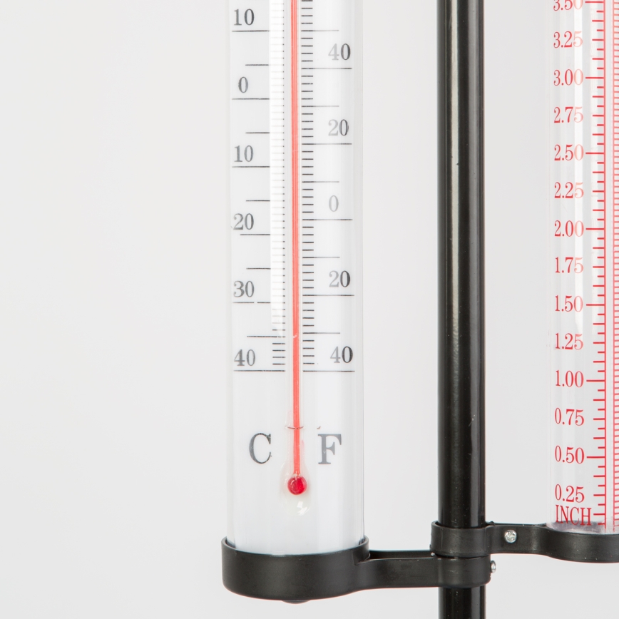 3-in-1 Garden Weather Station, 145 cm, Black