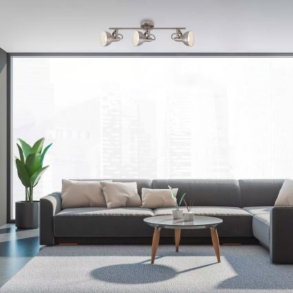 3-Light Spotlight, 3xE14/40W/230V, Matte Chrome