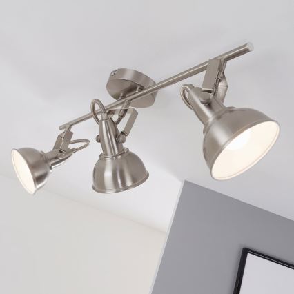 3-Light Spotlight, 3xE14/40W/230V, Matte Chrome