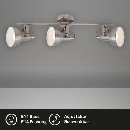 3-Light Spotlight, 3xE14/40W/230V, Matte Chrome