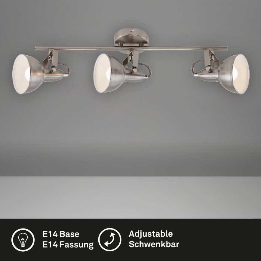 3-Light Spotlight, 3xE14/40W/230V, Matte Chrome