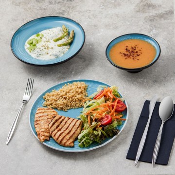3-piece dinner set blue/porcelain