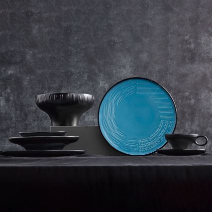 3-piece dinner set blue/porcelain