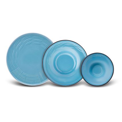 3-piece dinner set blue/porcelain