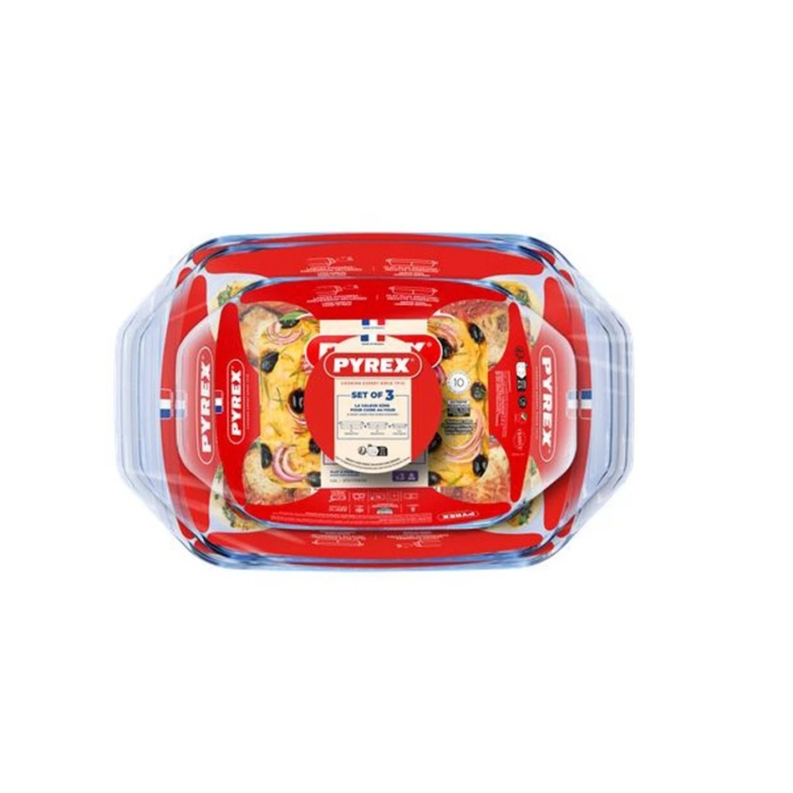 3-piece PYREX baking dish set — 1.4 L, 3 L and 4 L