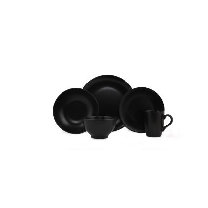 30-Piece Black Ceramic Dinnerware Set