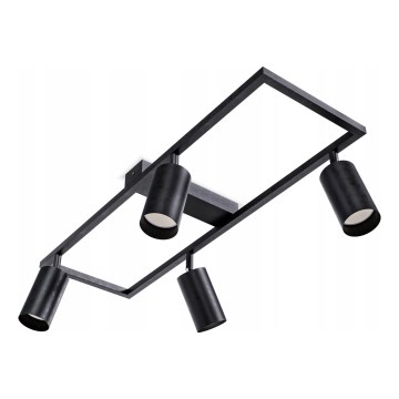 4-Light GU10 Spotlight, 4x30W, 230V, Black