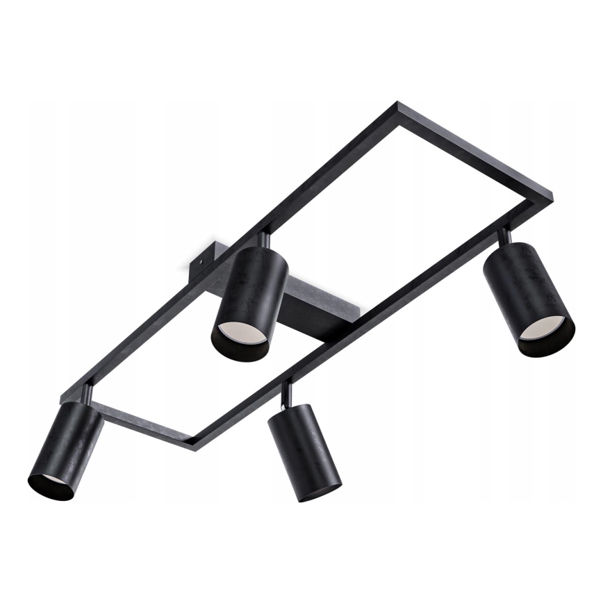 4-Light GU10 Spotlight, 4x30W, 230V, Black