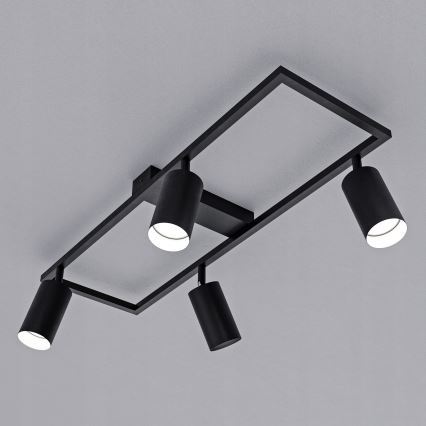 4-Light GU10 Spotlight, 4x30W, 230V, Black