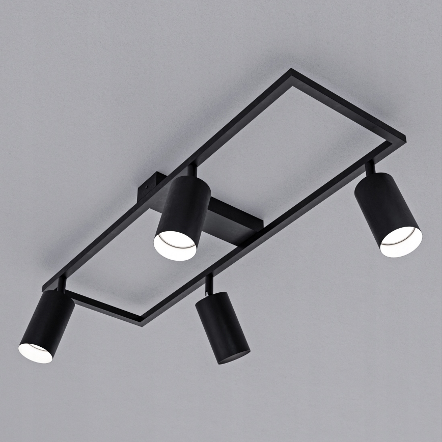 4-Light GU10 Spotlight, 4x30W, 230V, Black