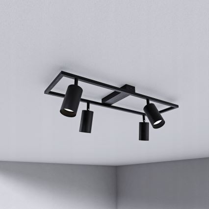 4-Light GU10 Spotlight, 4x30W, 230V, Black