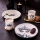 4-piece porcelain dining set in black and white