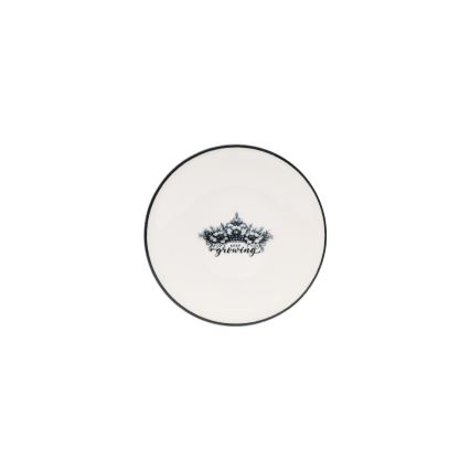 4-piece porcelain dining set in black and white