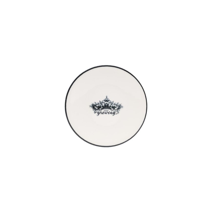 4-piece porcelain dining set in black and white