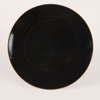 44-piece Black and Gold Stoneware Dinnerware Set