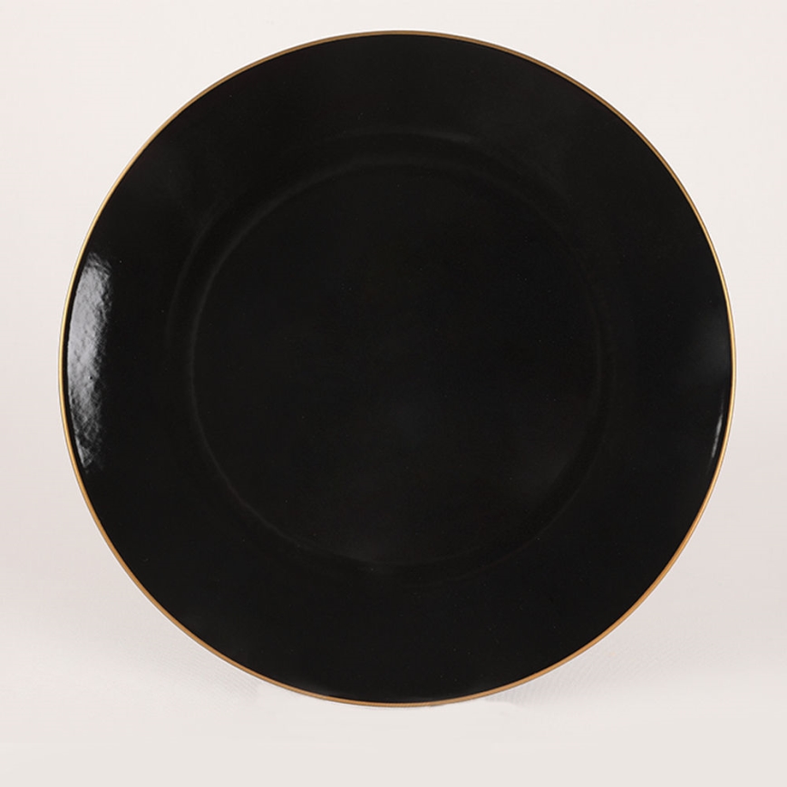 44-piece Black and Gold Stoneware Dinnerware Set