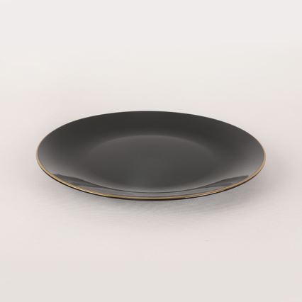 44-piece Black and Gold Stoneware Dinnerware Set