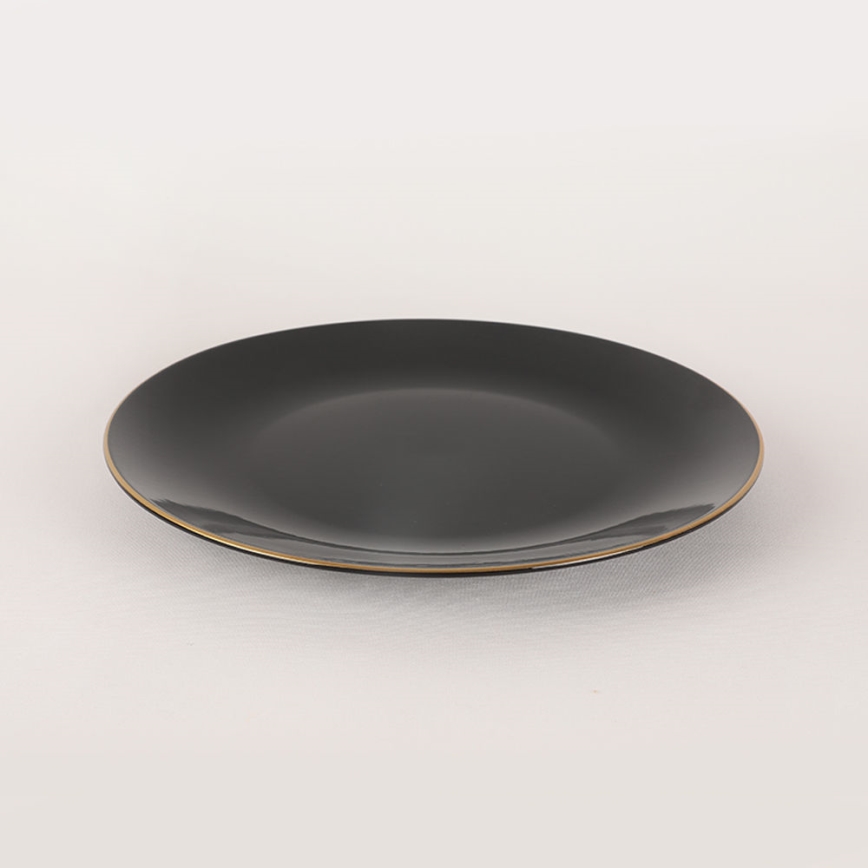 44-piece Black and Gold Stoneware Dinnerware Set