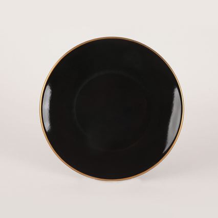 44-piece Black and Gold Stoneware Dinnerware Set