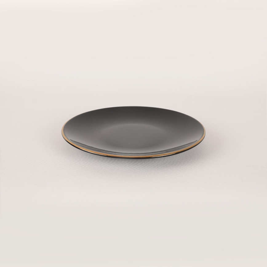 44-piece Black and Gold Stoneware Dinnerware Set