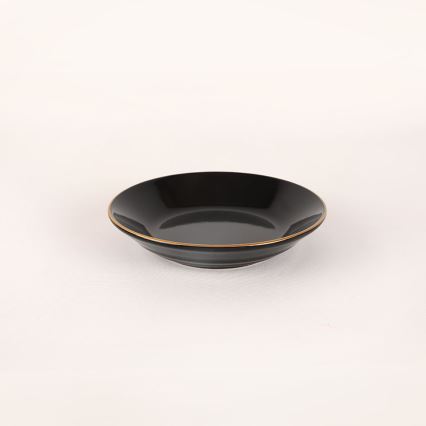 44-piece Black and Gold Stoneware Dinnerware Set