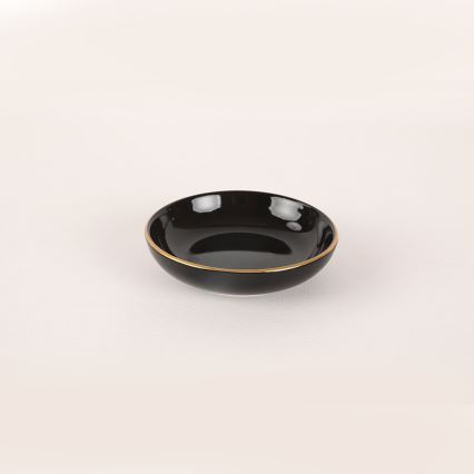 44-piece Black and Gold Stoneware Dinnerware Set