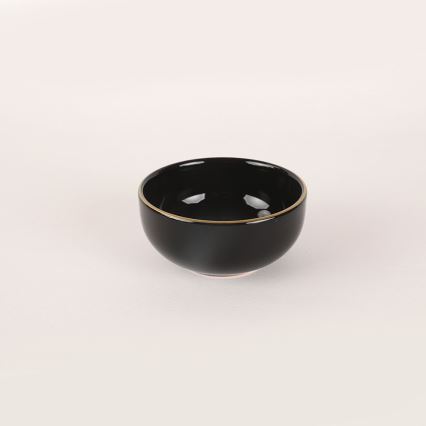 44-piece Black and Gold Stoneware Dinnerware Set
