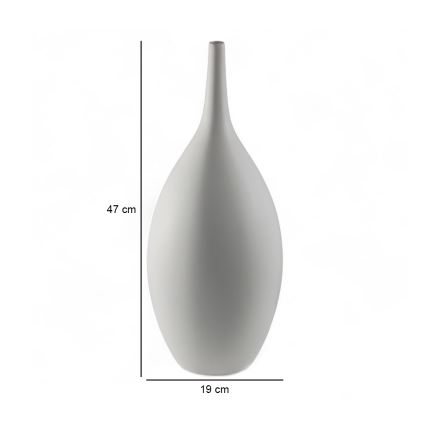 47 cm White Ceramic Vase