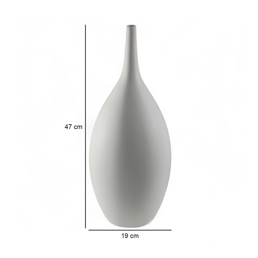 47 cm White Ceramic Vase