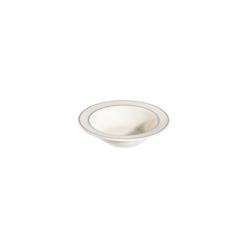 53-piece porcelain dinner set, cream/silver