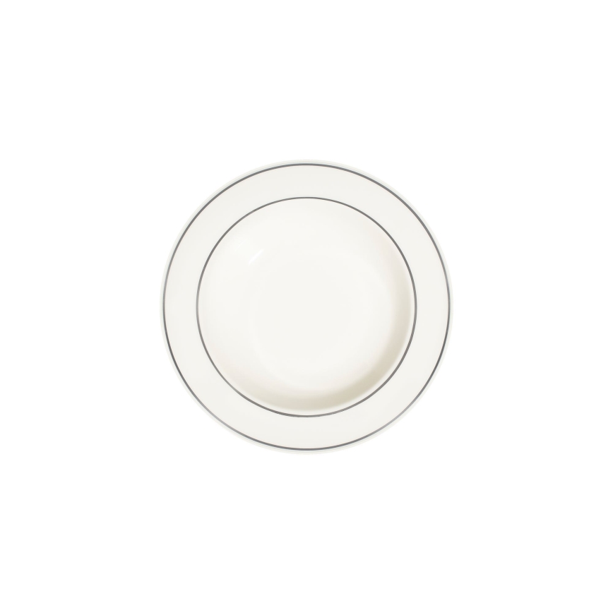 53-piece porcelain dinner set, cream/silver