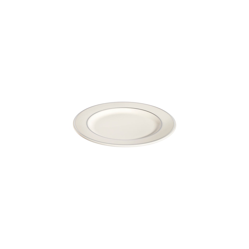 53-piece porcelain dinner set, cream/silver